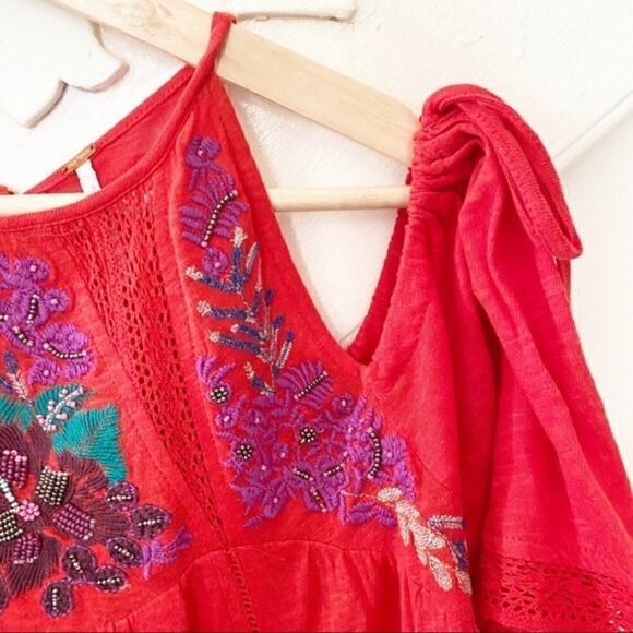 Free People Fast Times Cold Shoulder Top sz XS - Picture 3 of 8